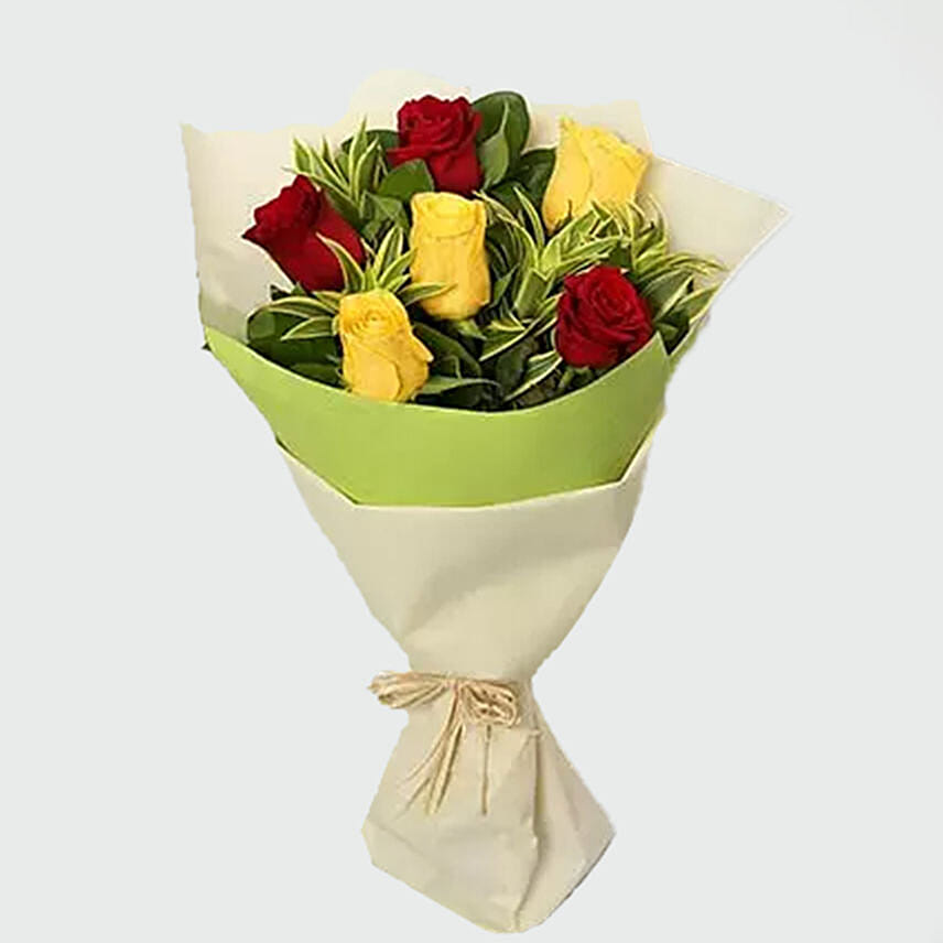 Roses Bouquet and Personalised Birthday Cushion