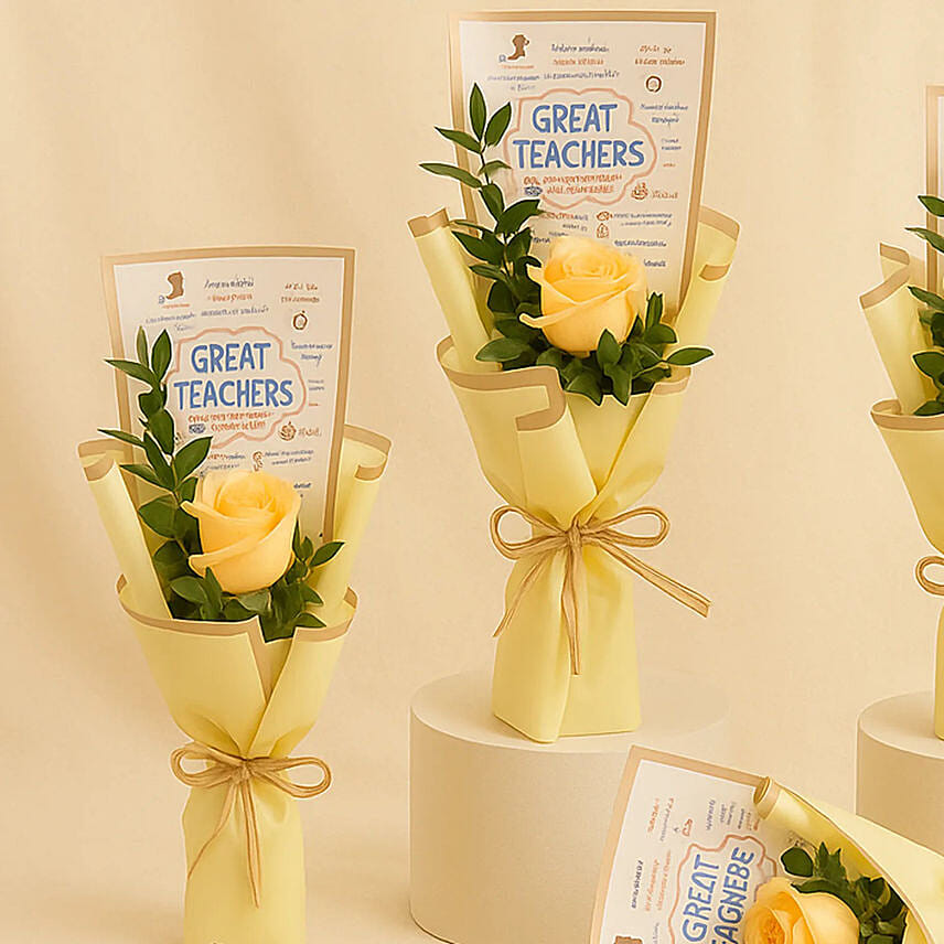 Roses Bouquet Set Of 5 For Teacher