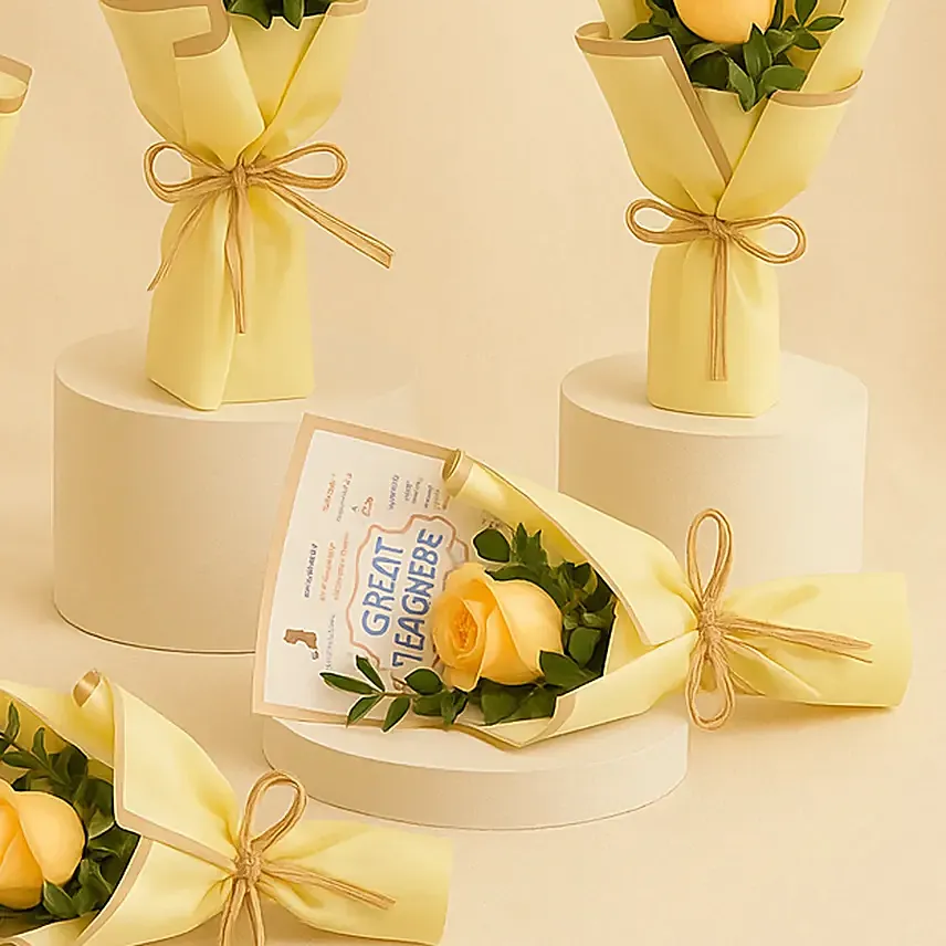 Roses Bouquet Set Of 5 For Teacher