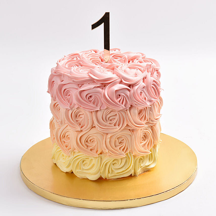 Rosette 1st Birthday Cake Chocolate