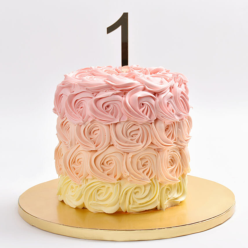 Rosette 1st Birthday Cake Chocolate