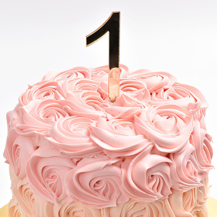Rosette 1st Birthday Cake Chocolate