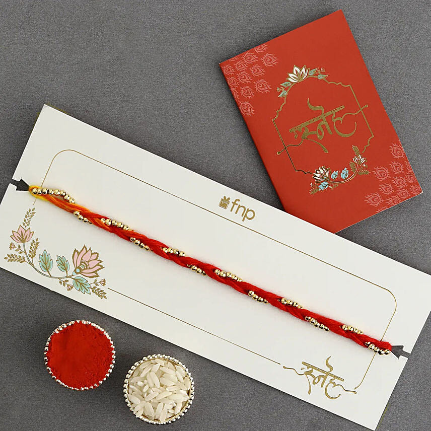 Sacred Beadwork Mauli Rakhi N Milk Sweets Delight