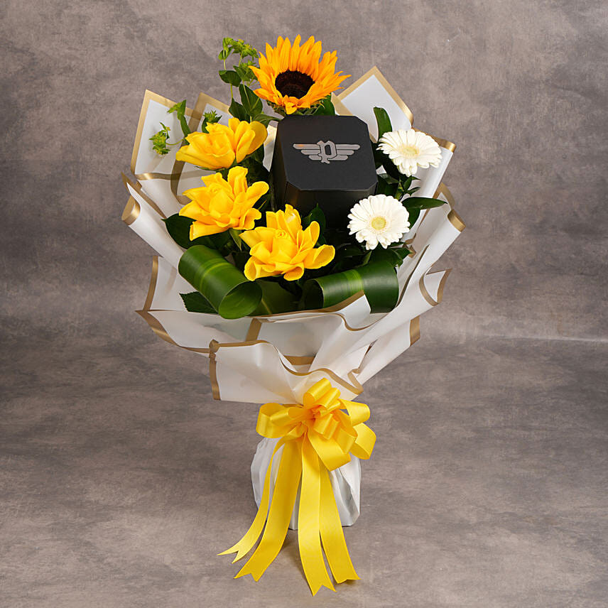Salkanty Watch For Men By Police With Flower Bouquet