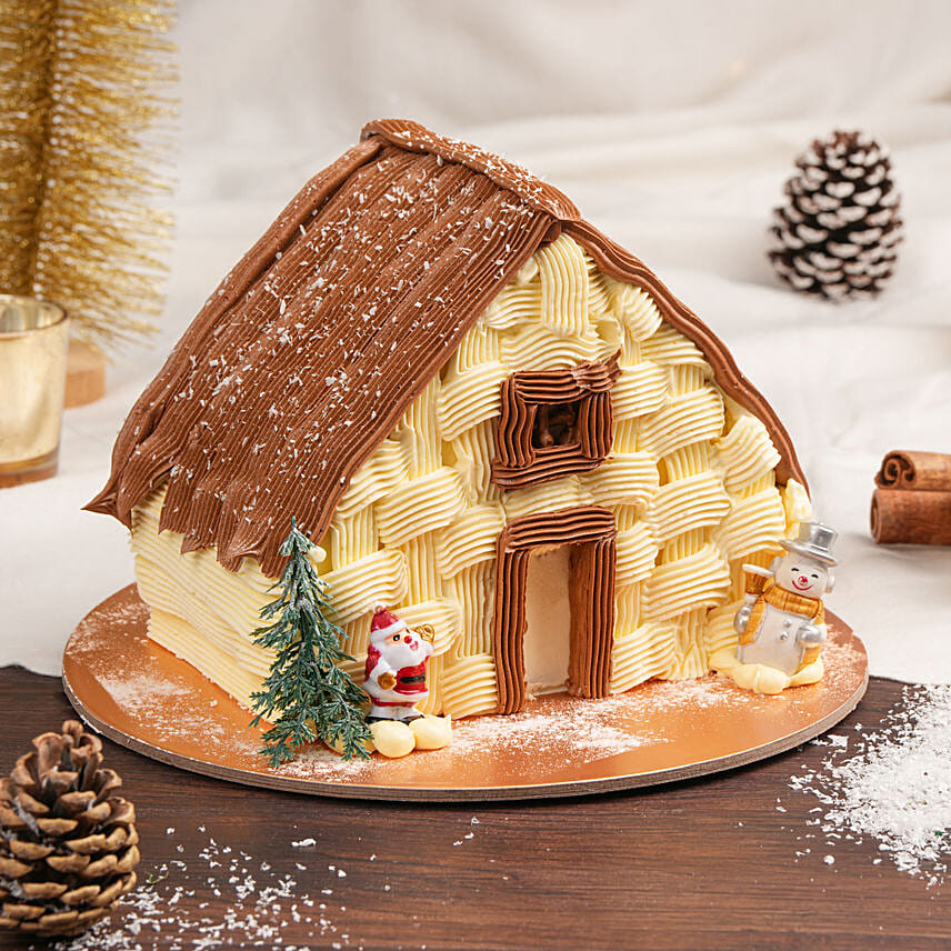 Santa and Snowman Hut Cake 1 Kg