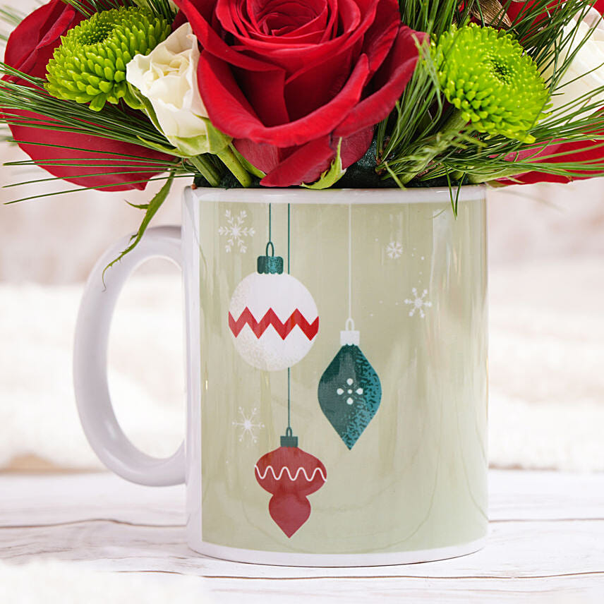 Seasons Greetings Flower Mug