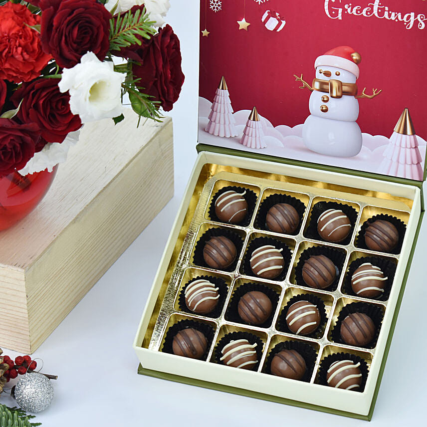 Seasons Greetings Flowers and Chocolates