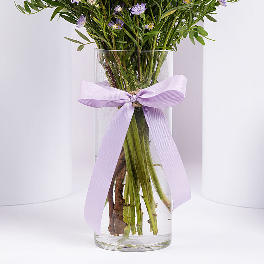 Birthday Aster Flowers Vase