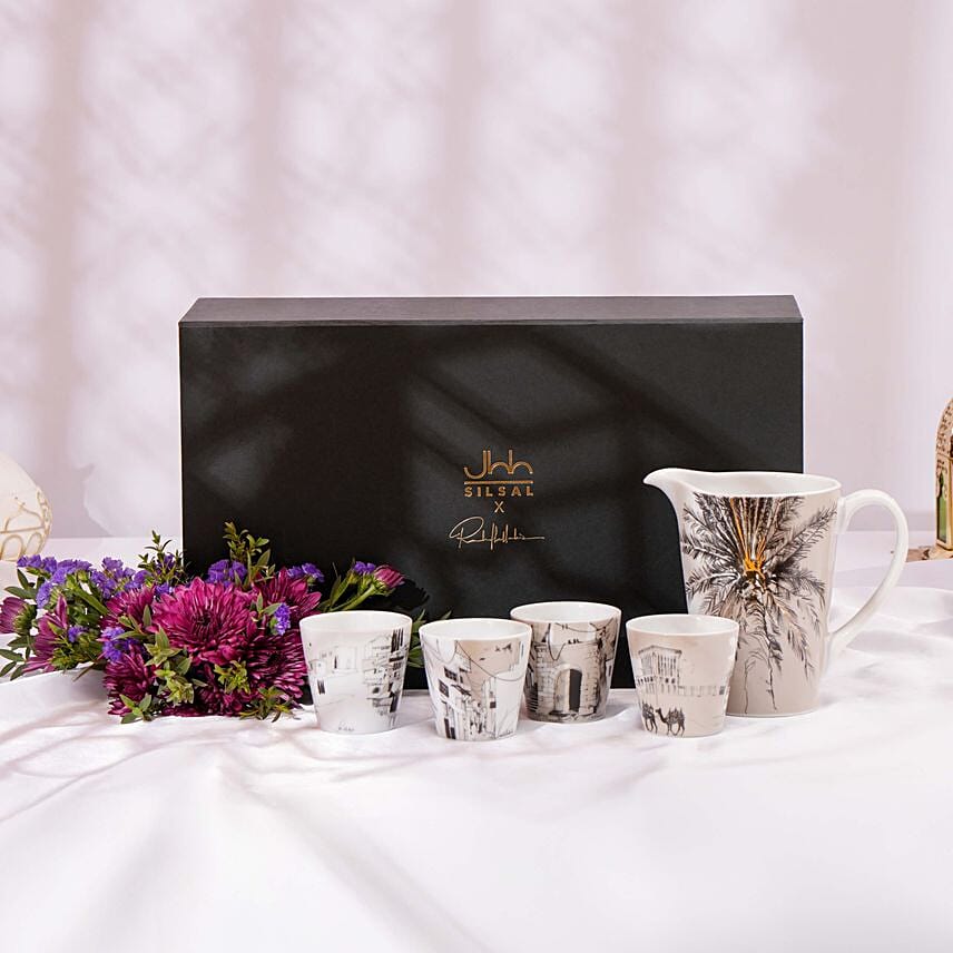 Set of 4 Cups N Jug Naseem by Silsal