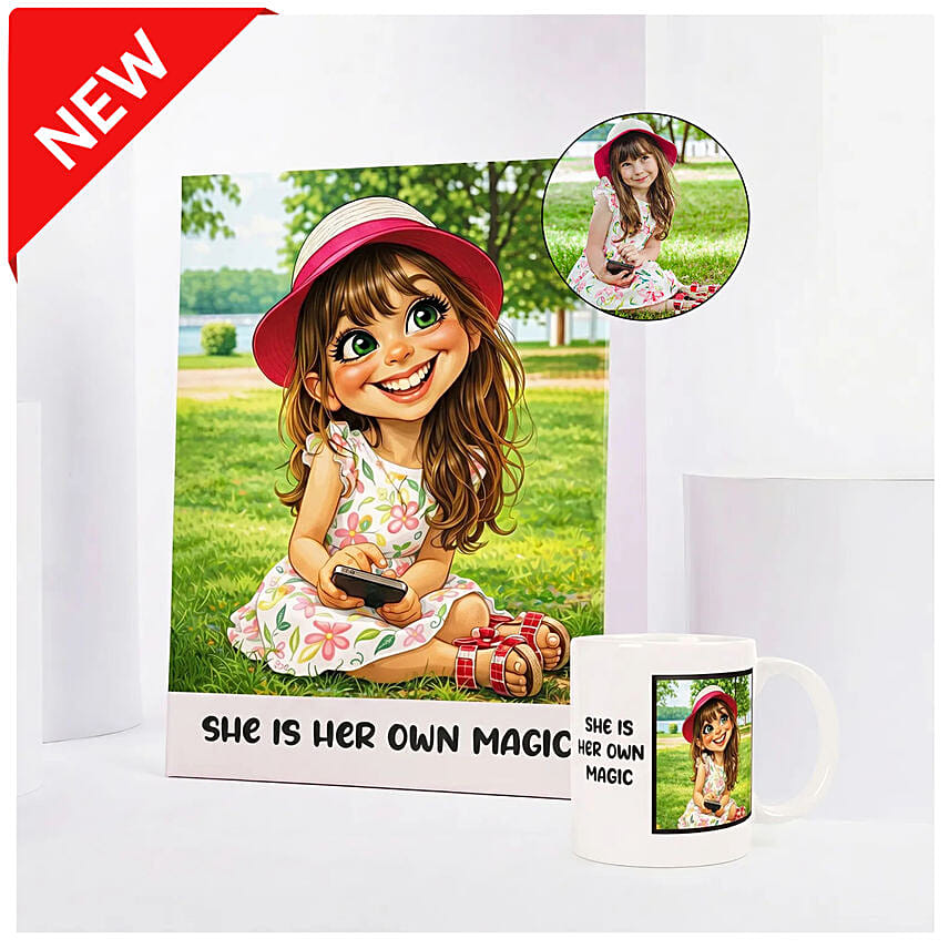 Confident Girl Canvas and Mug Set