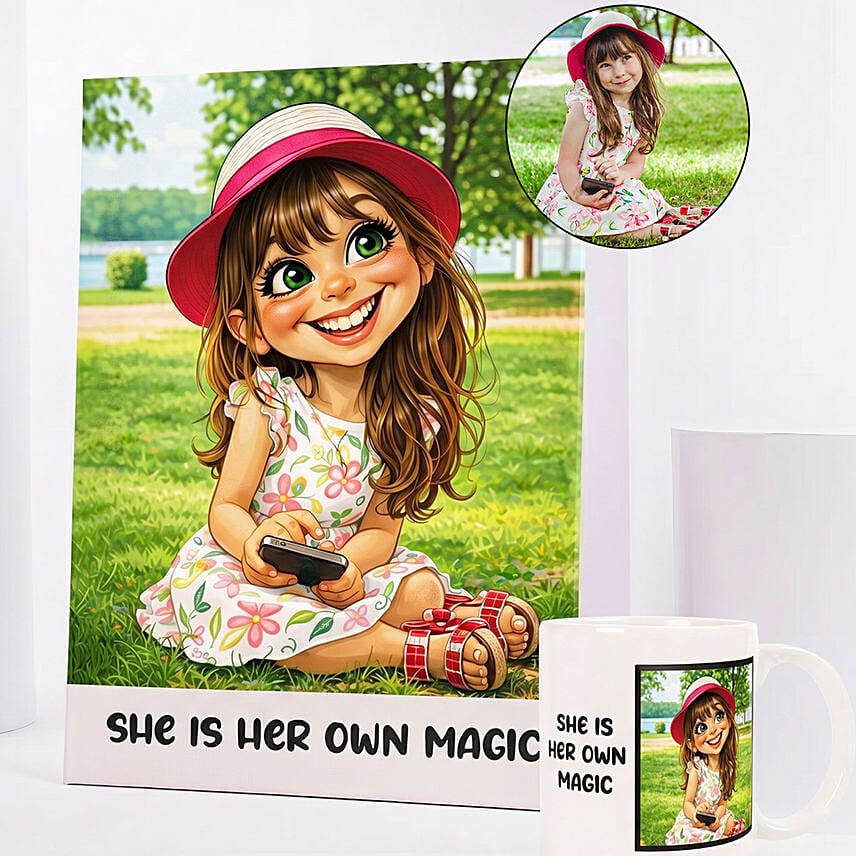 Confident Girl Canvas and Mug Set