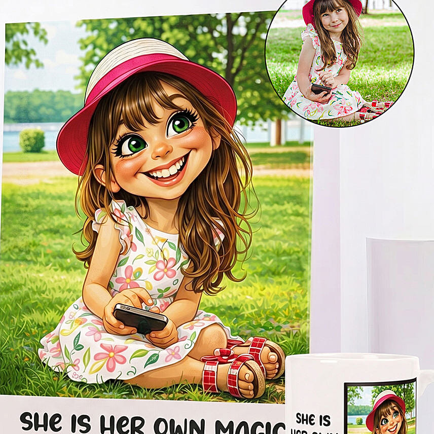 Confident Girl Canvas and Mug Set