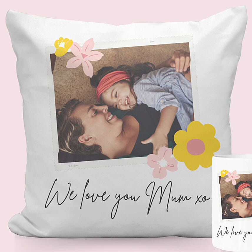 Smiles With Mom Personalised Cushion & Mug