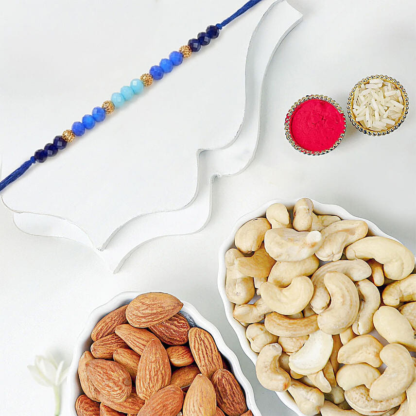 Sneh Ethnic Beads Rakhi With Cashews And Almonds