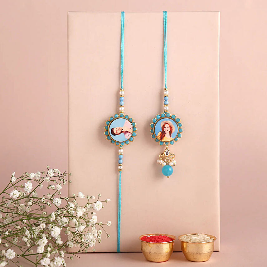 Sneh Personalised Floral Bhaiya Bhabhi Rakhi Set