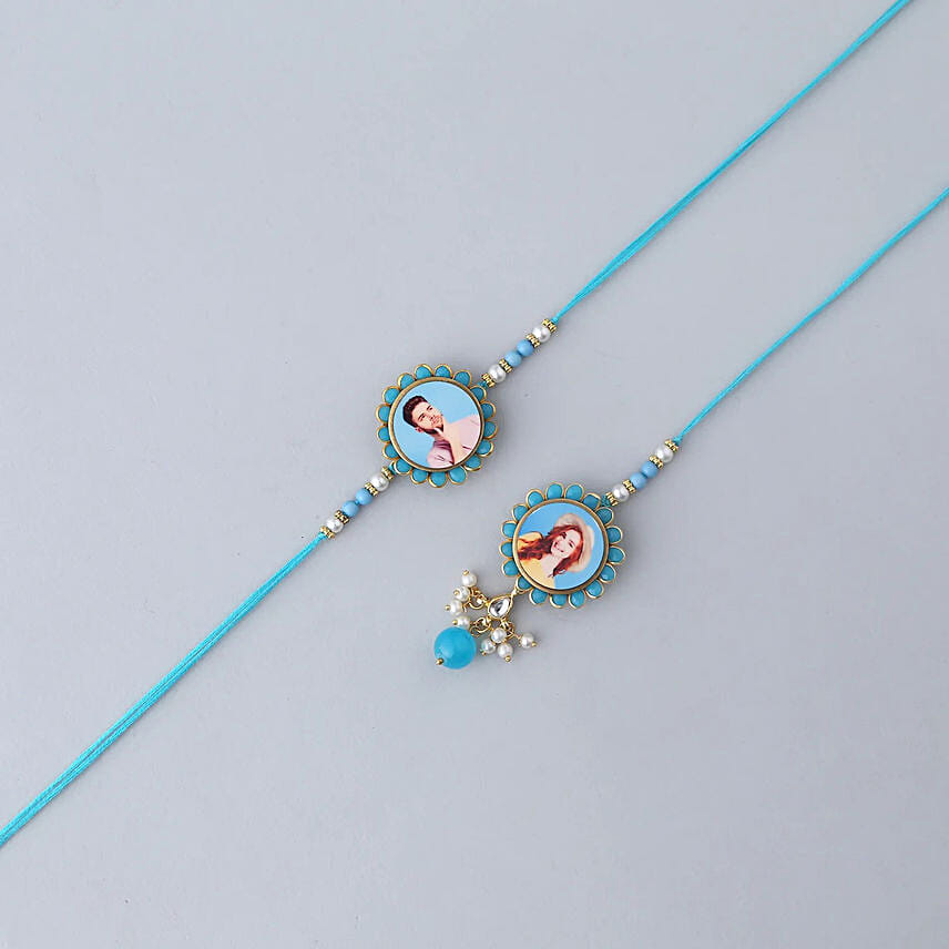 Sneh Personalised Floral Bhaiya Bhabhi Rakhi Set