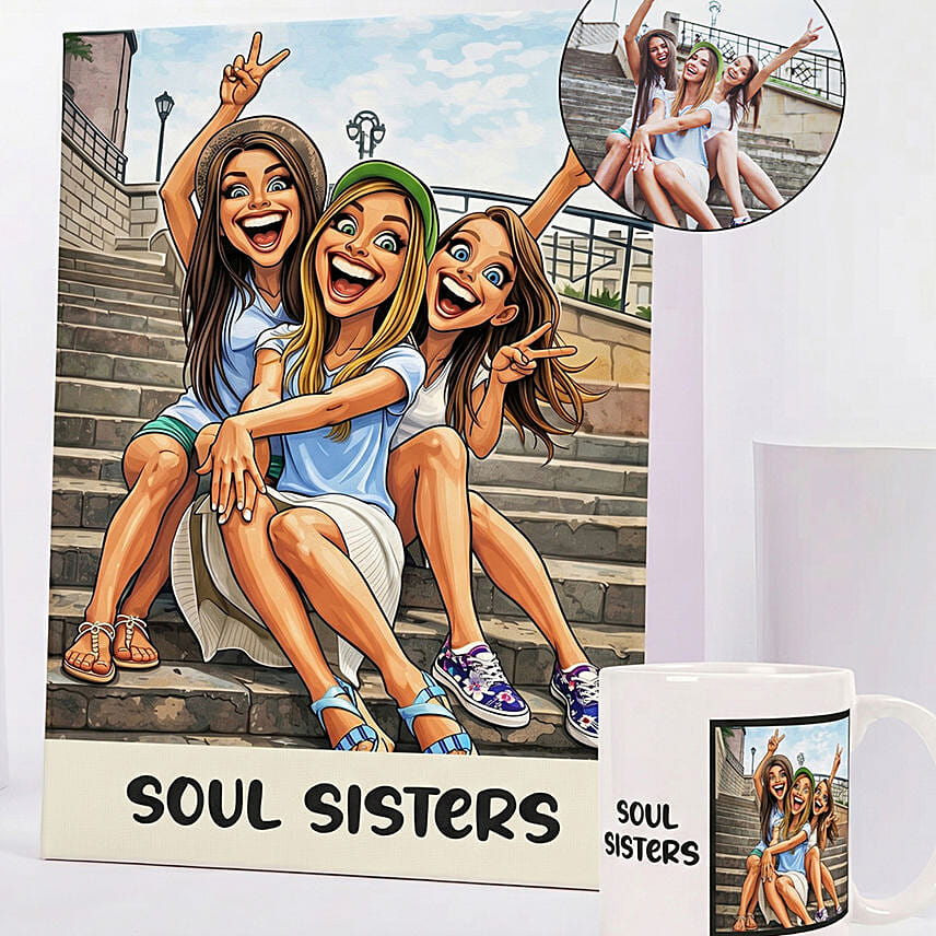 Sisterhood Forever Canvas and Mug set