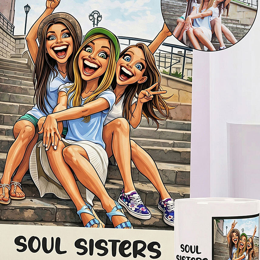 Sisterhood Forever Canvas and Mug set