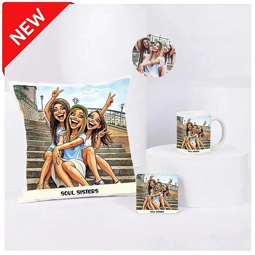 Soul Sisters Cushion Mug Set