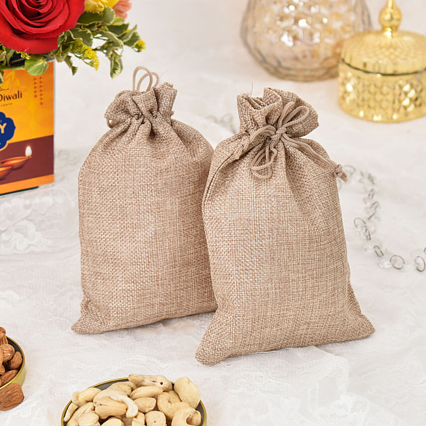 Sparks of Joy Diwali Flower Arrangement With Nuts