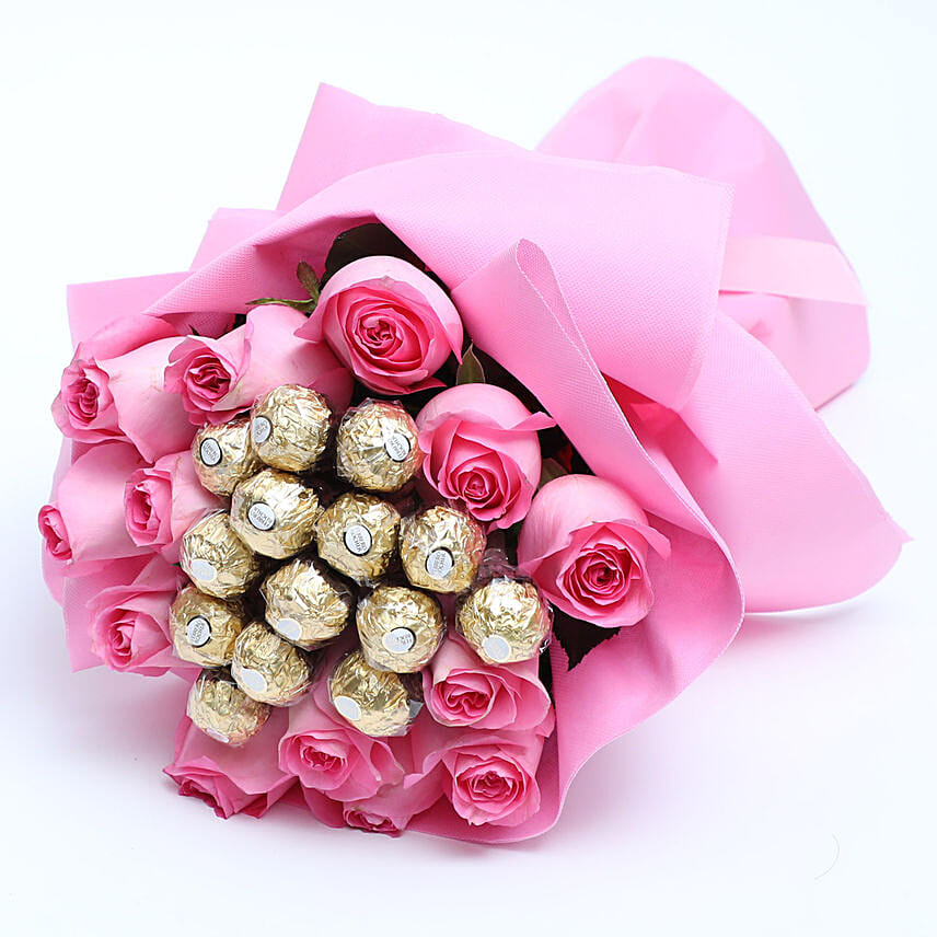 Special Roses and Ferrero Rocher Bouquet