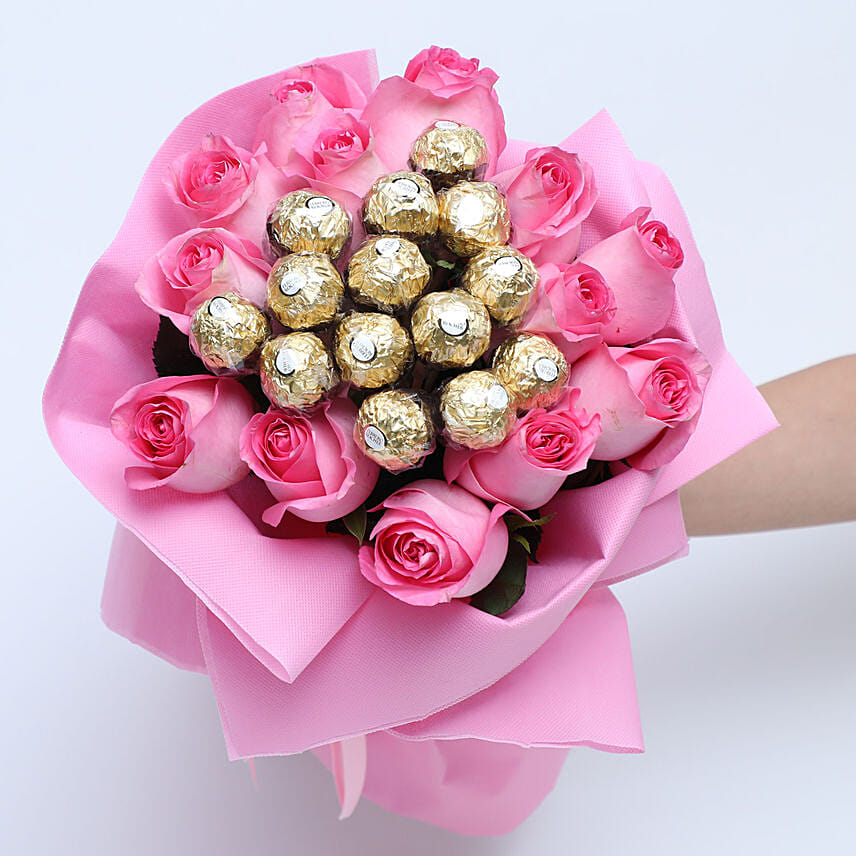 Special Roses and Ferrero Rocher Bouquet