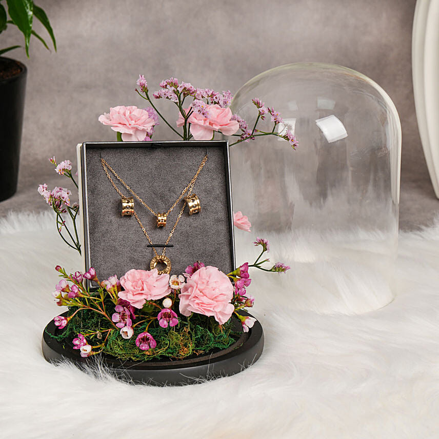 Spheres By Cerruti 1881 with Flowers, Necklace and Earrings
