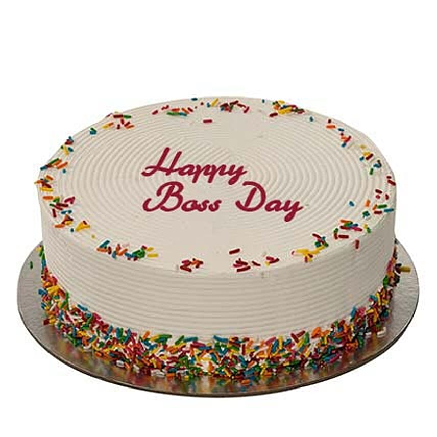 Sprinkled Rainbow Boss Day Cake