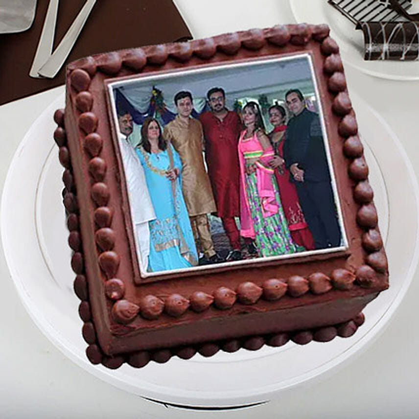 Square Photo Cake 1 Kg Black Forest Cake