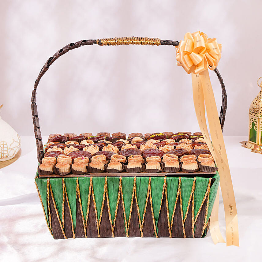 Stuffed Dates and Baklava Basket