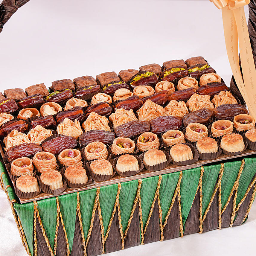 Stuffed Dates and Baklava Basket