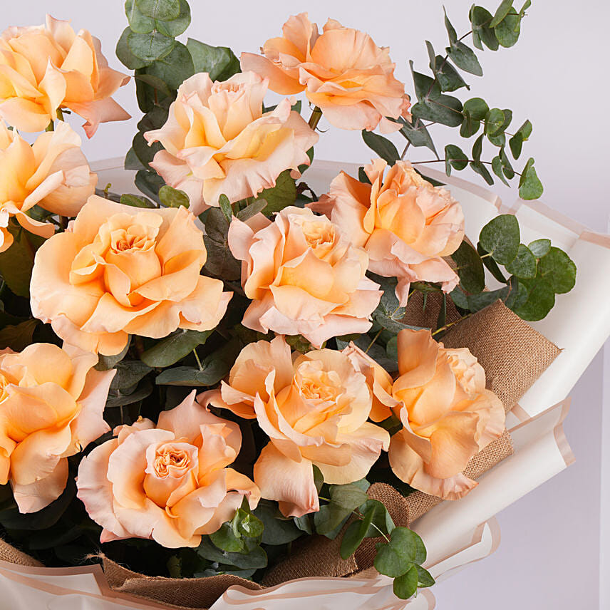 Sweet Peach Rose Bouquet