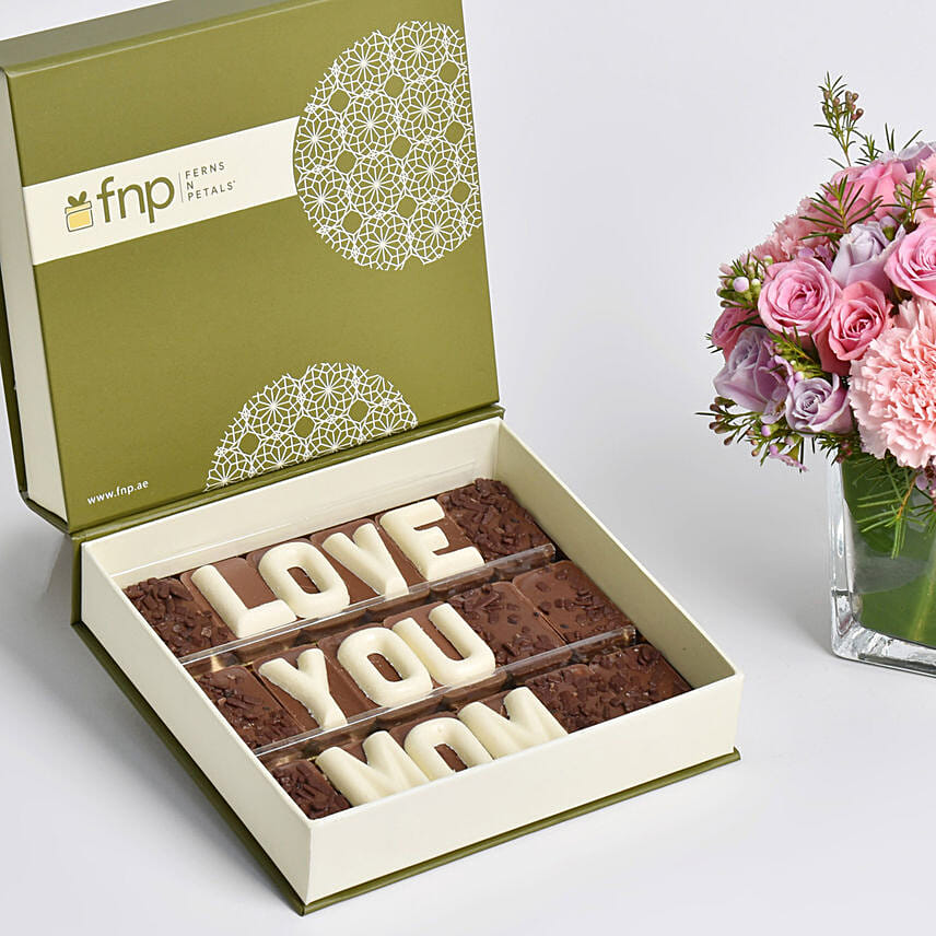 Thanks Mama Flowers Arrangement With Chocolates