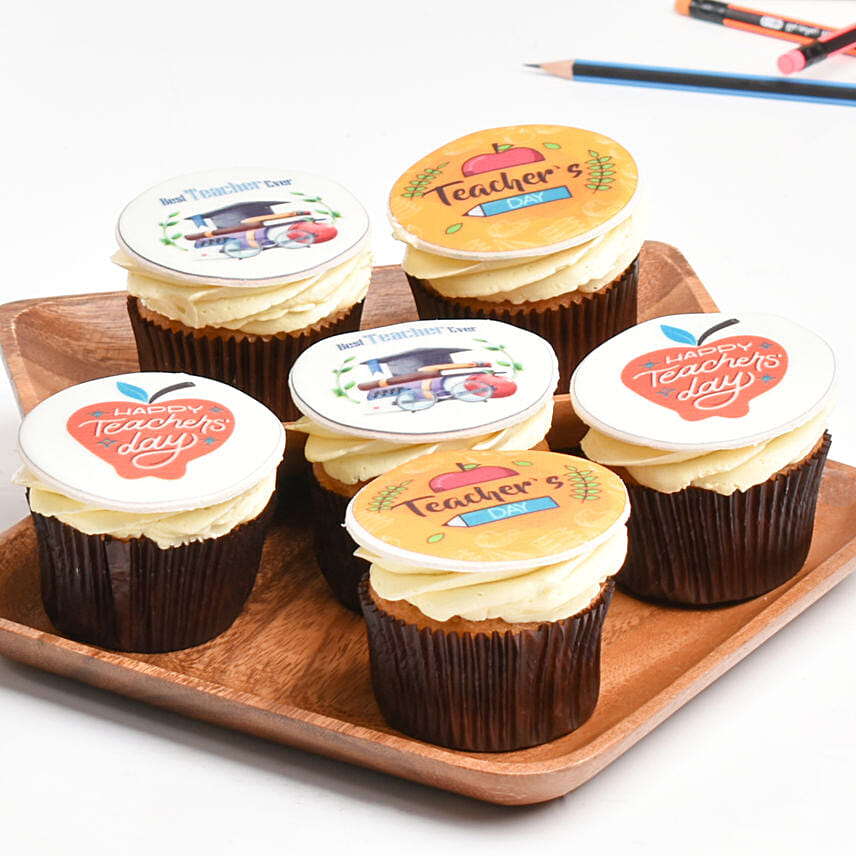 Thanls To Teacher Flower And Cupcake