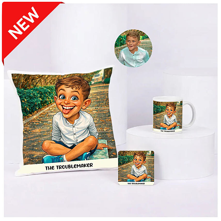 The Troublemaker Cushion Mug Set