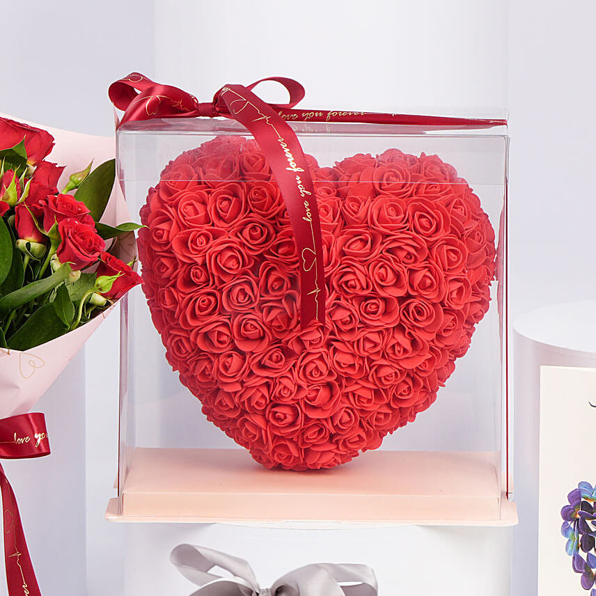 Thinking of You Card and Foam Roses Heart