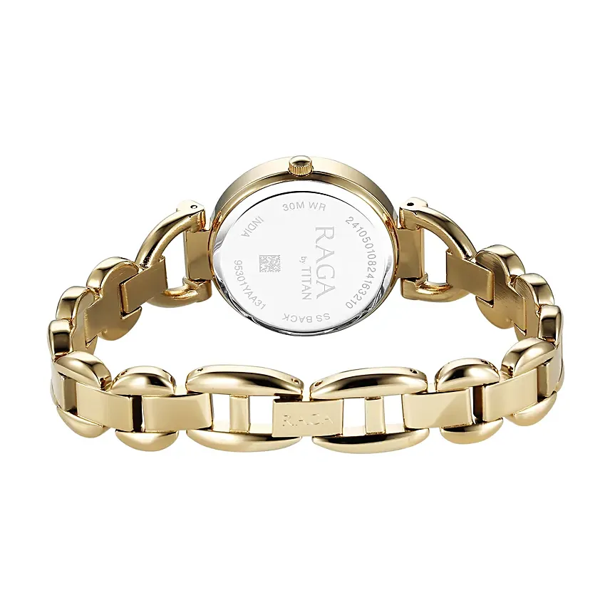 Titan Green Dial Watch with Fresh Floral Basket For Her