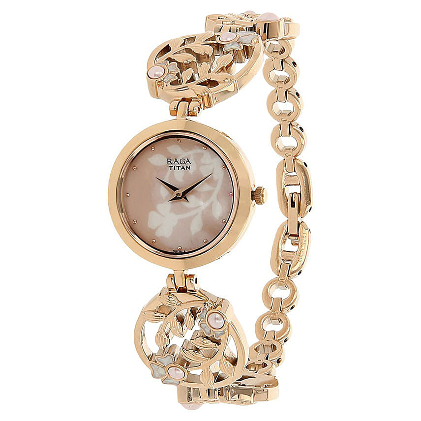 Titan Raga Aurora Pink Dial Women Watch Perfect Gift For Her In A basket