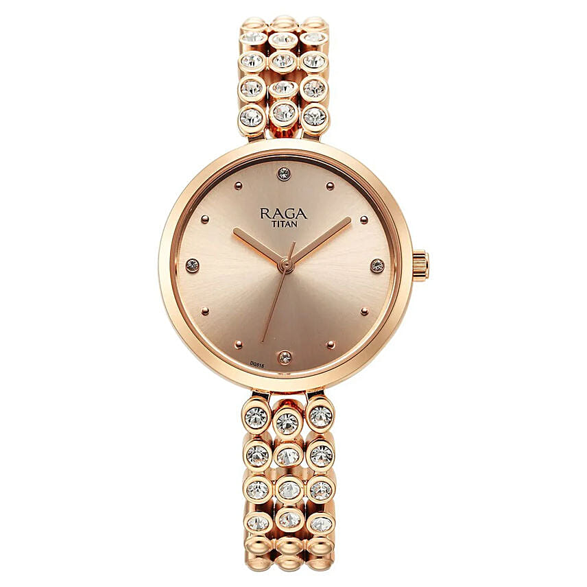 Titan Watch With Romantic Blooms Gift For Her
