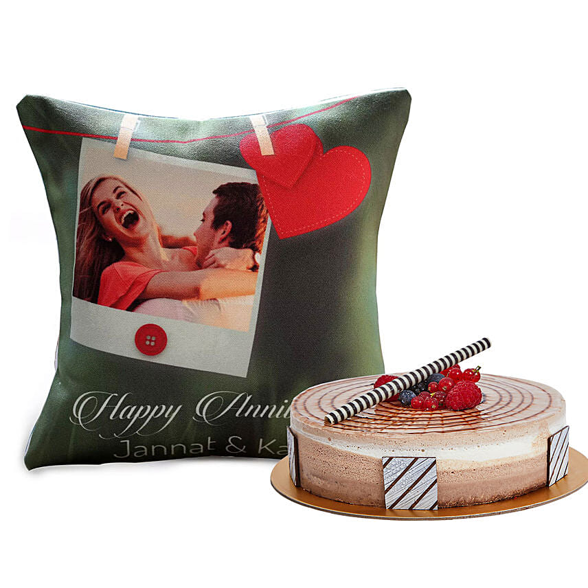 Triple Choco Cake and Anniversary Cushion