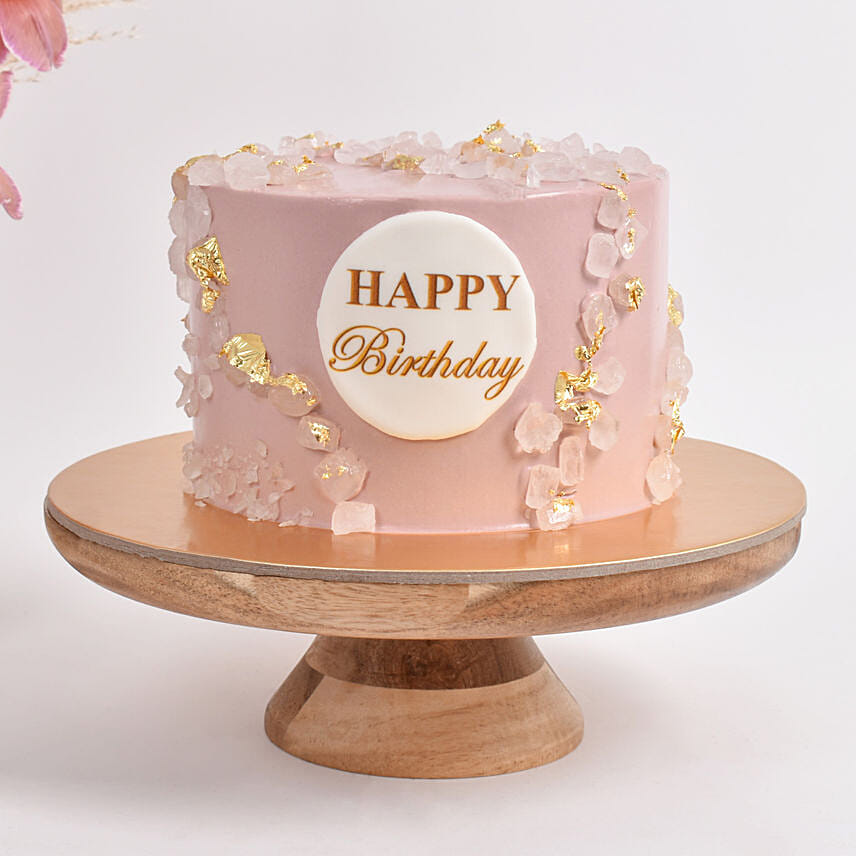 Tulips and Rose with Birthday Cake