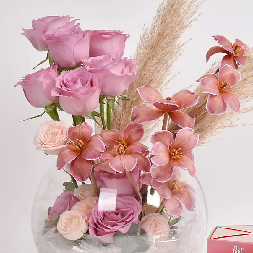 Tulips and Rose with Premium Tea