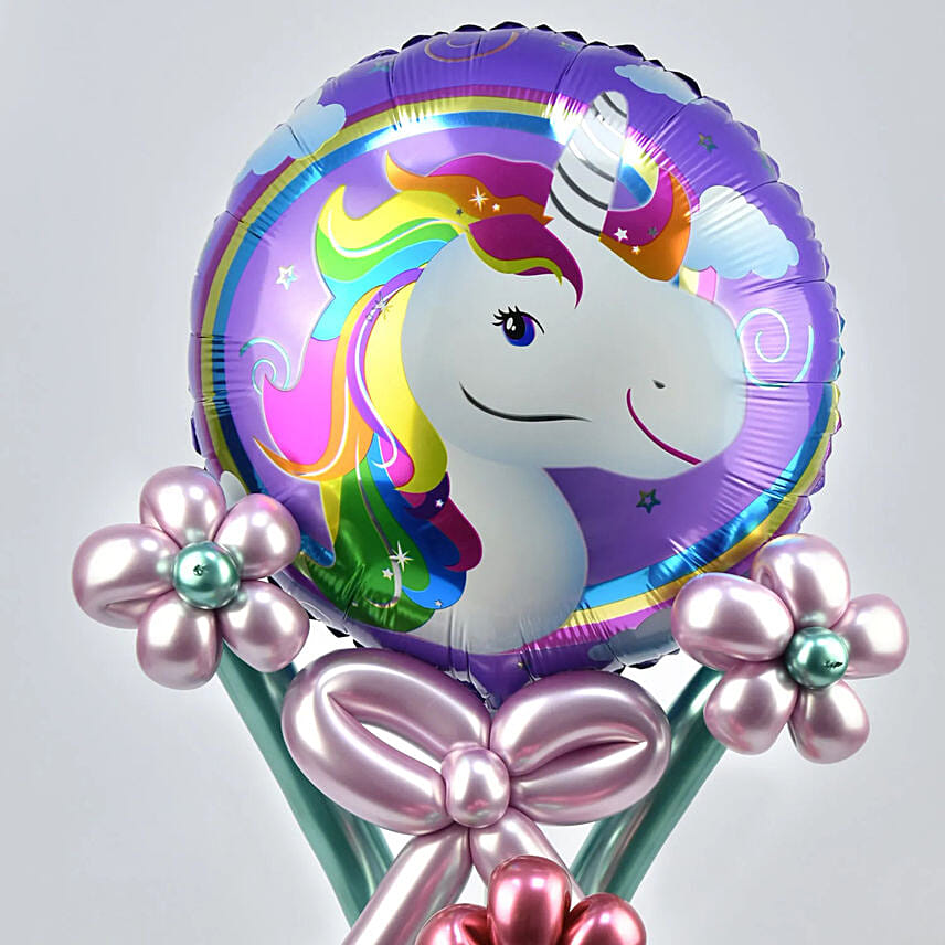 Unicorn Balloon Flowers Pillar