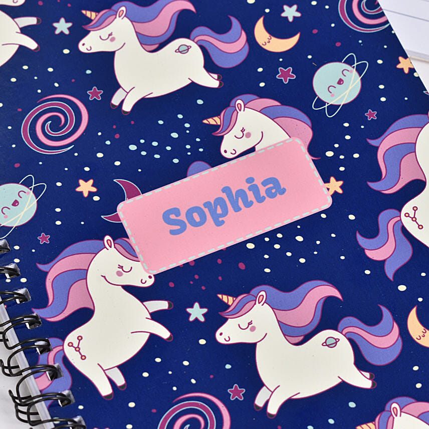 Unicorn Personalised Name Print On Note Book