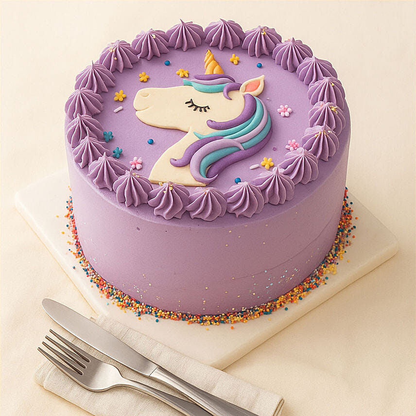 Unicorn Purple Red Velvet Cake 1 KG
