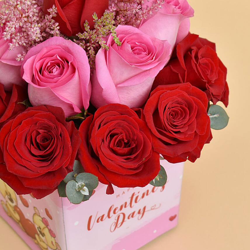 Valentines Day Roses Vase