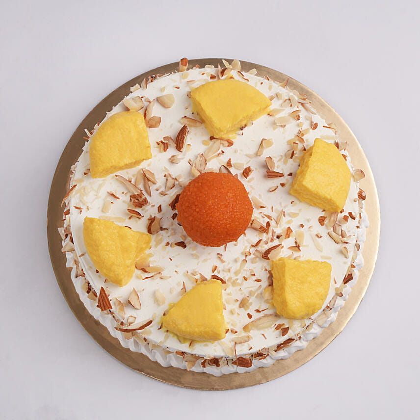 Vanilla Rasmali Laddu Cake