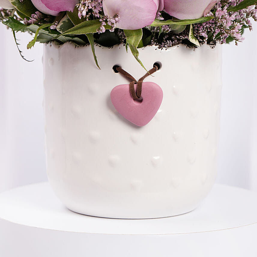 Vase Of Royal Purple Roses