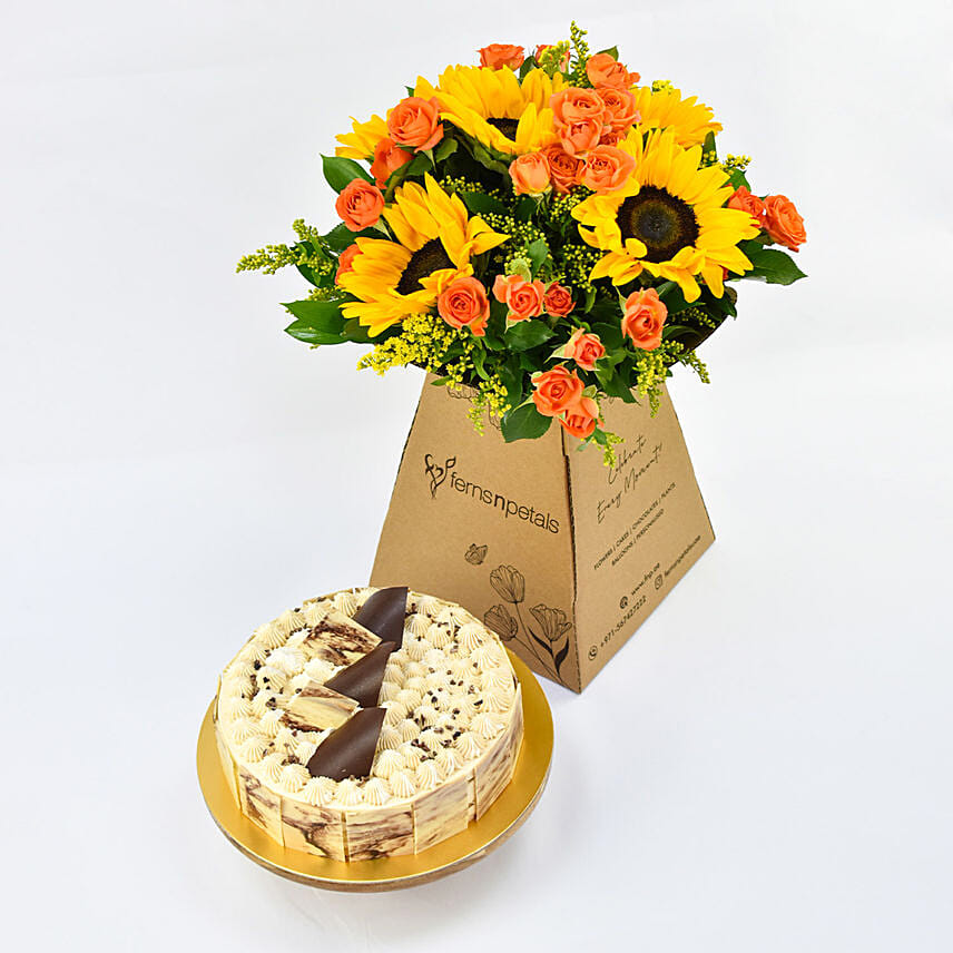 Vegan Butterscotch Cake 8 Portions with Flowers