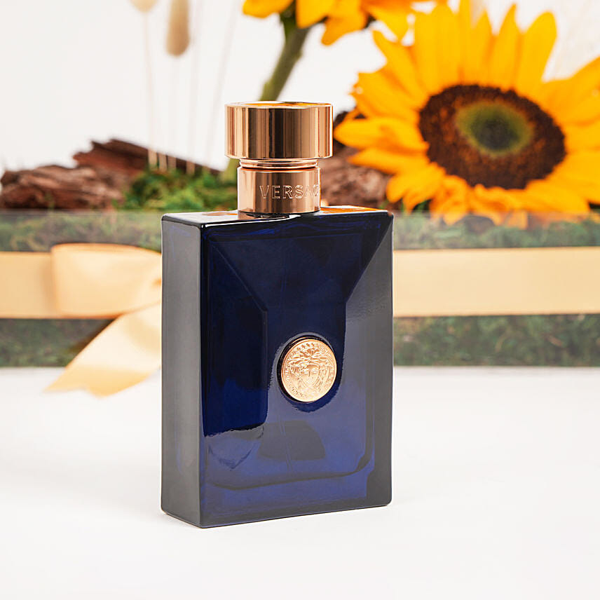 Versace Pour Homme Dylan Blue For Him with Sunflowers